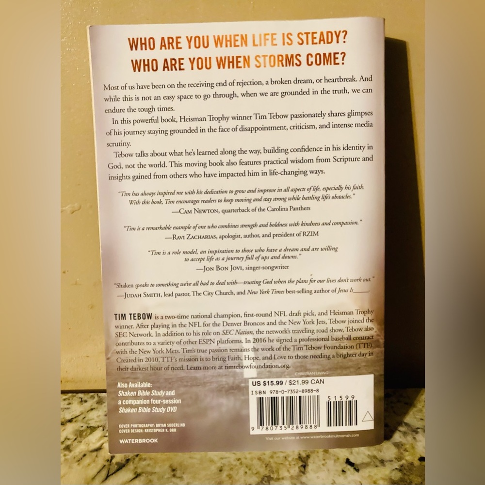 Tim Tebow “Shaken” Book - Picture 2 of 2